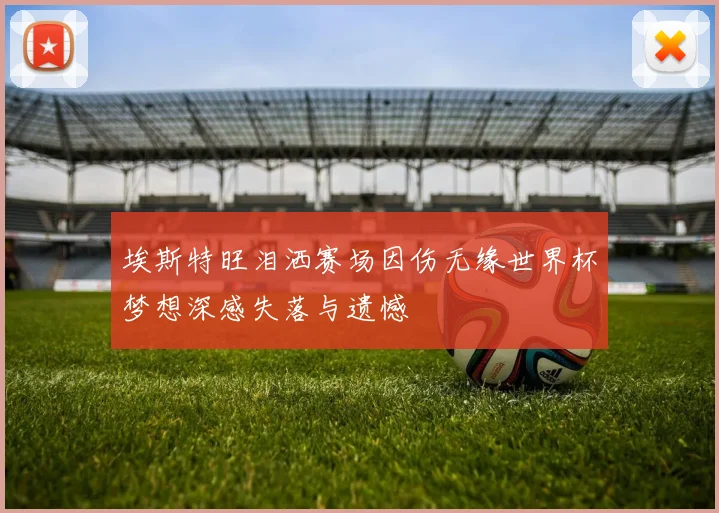 埃斯特旺泪洒赛场因伤无缘世界杯梦想深感失落与遗憾